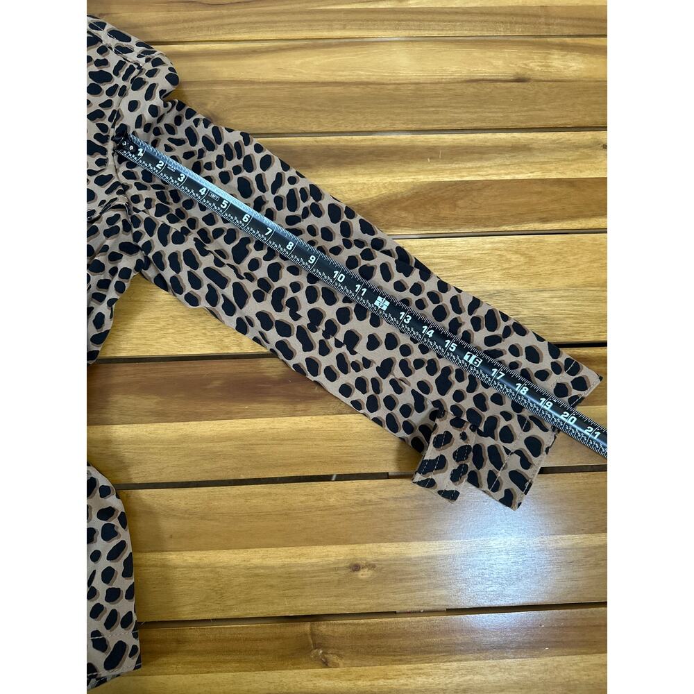 Ann Taylor Leopard Print Belted Jacket NWT Size 14 Tan Black Animal Print - Picture 8 of 14